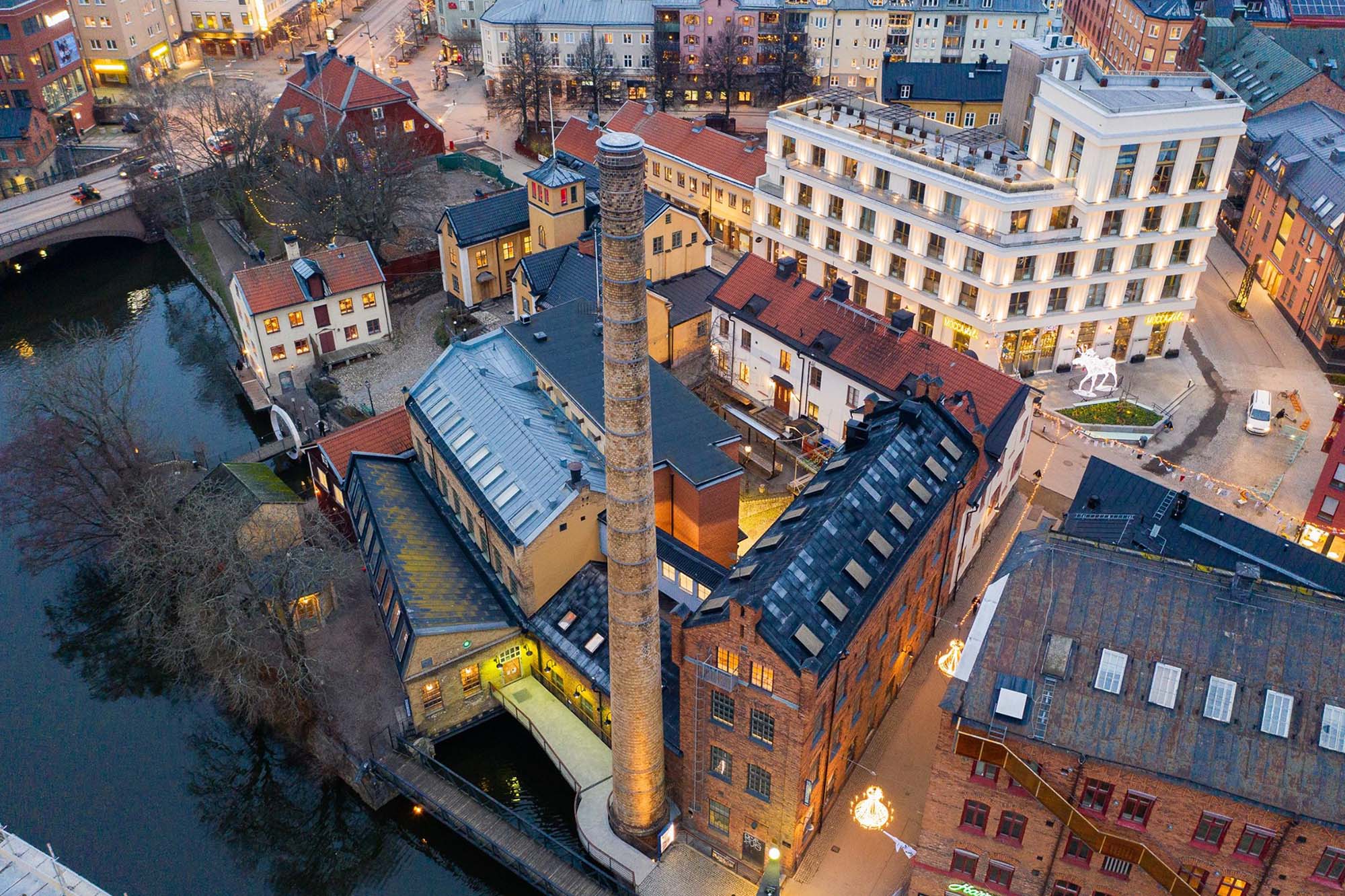 Flygbild över Norrköpings stadsmuseum